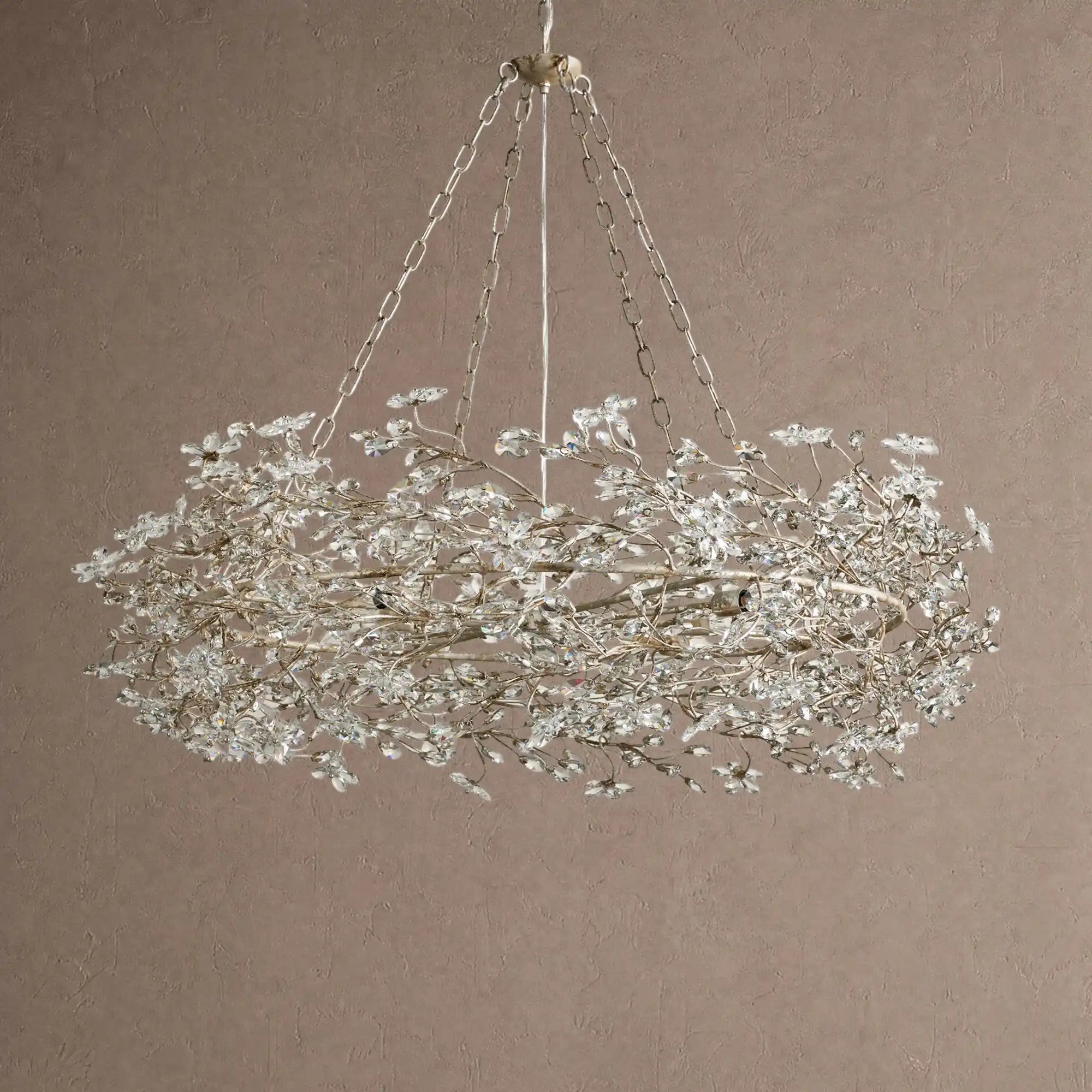 Fiore Crown Crystal Branch Chandelier 39" 48" 60“