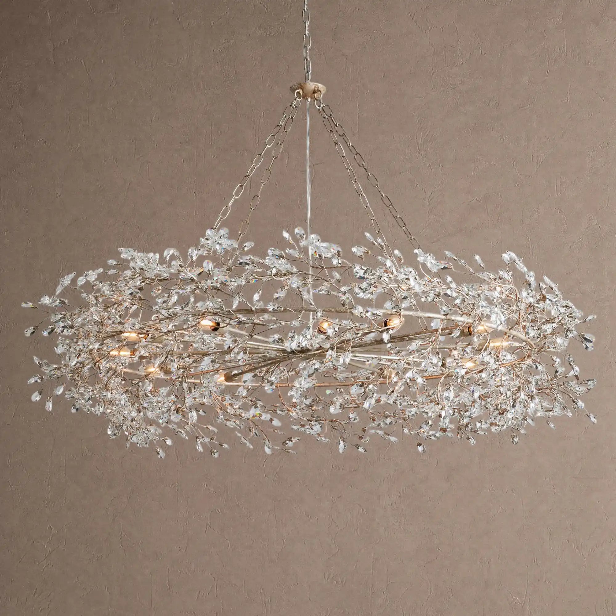 Fiore Crown Crystal Branch Chandelier 39" 48" 60“