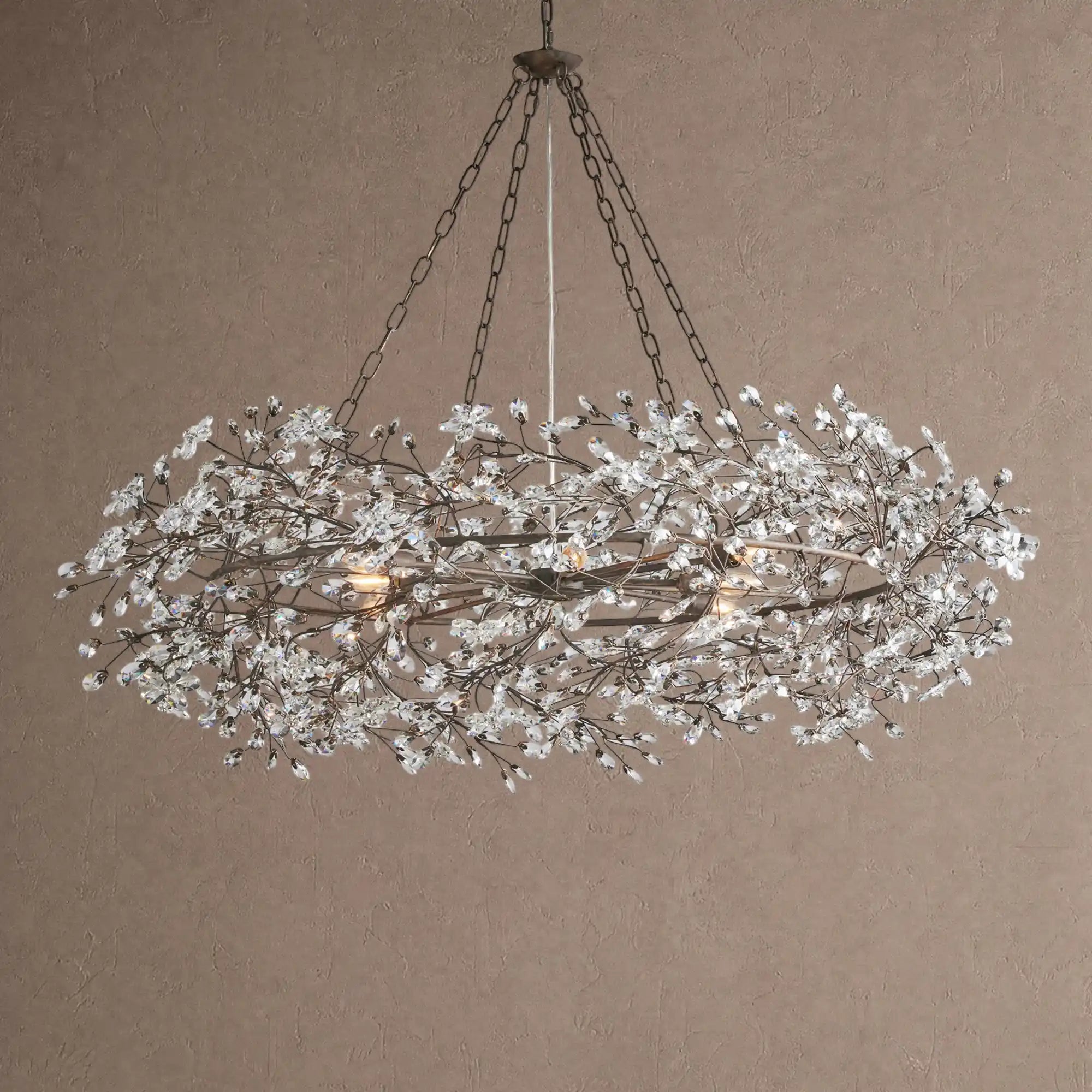 Fiore Crown Crystal Branch Chandelier 39" 48" 60“