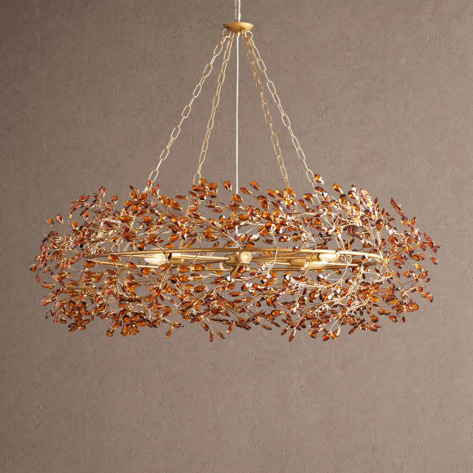 Fiore Crown Crystal Branch Chandelier 39" 48" 60“