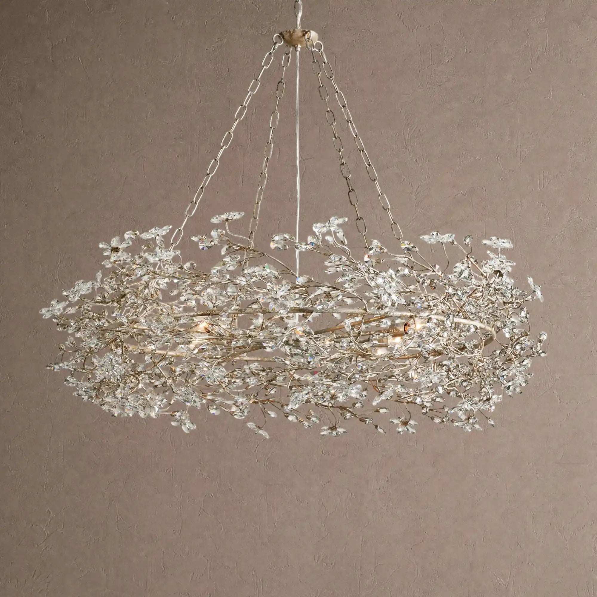 Fiore Crown Crystal Branch Chandelier 39" 48" 60“