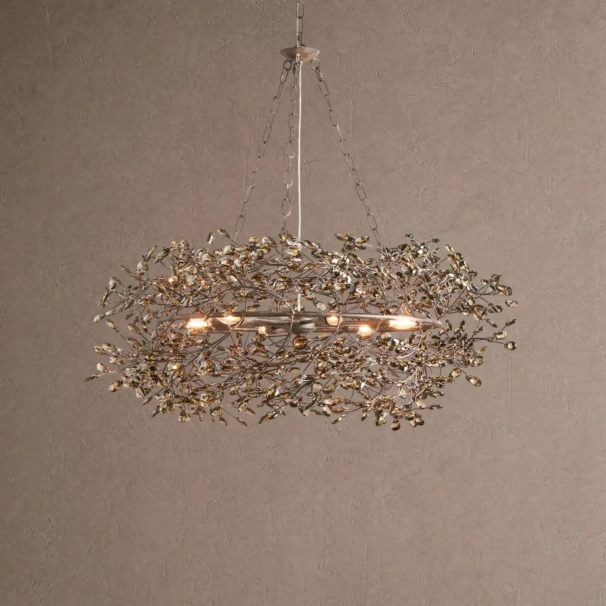 Fiore Crown Crystal Branch Chandelier 39" 48" 60“