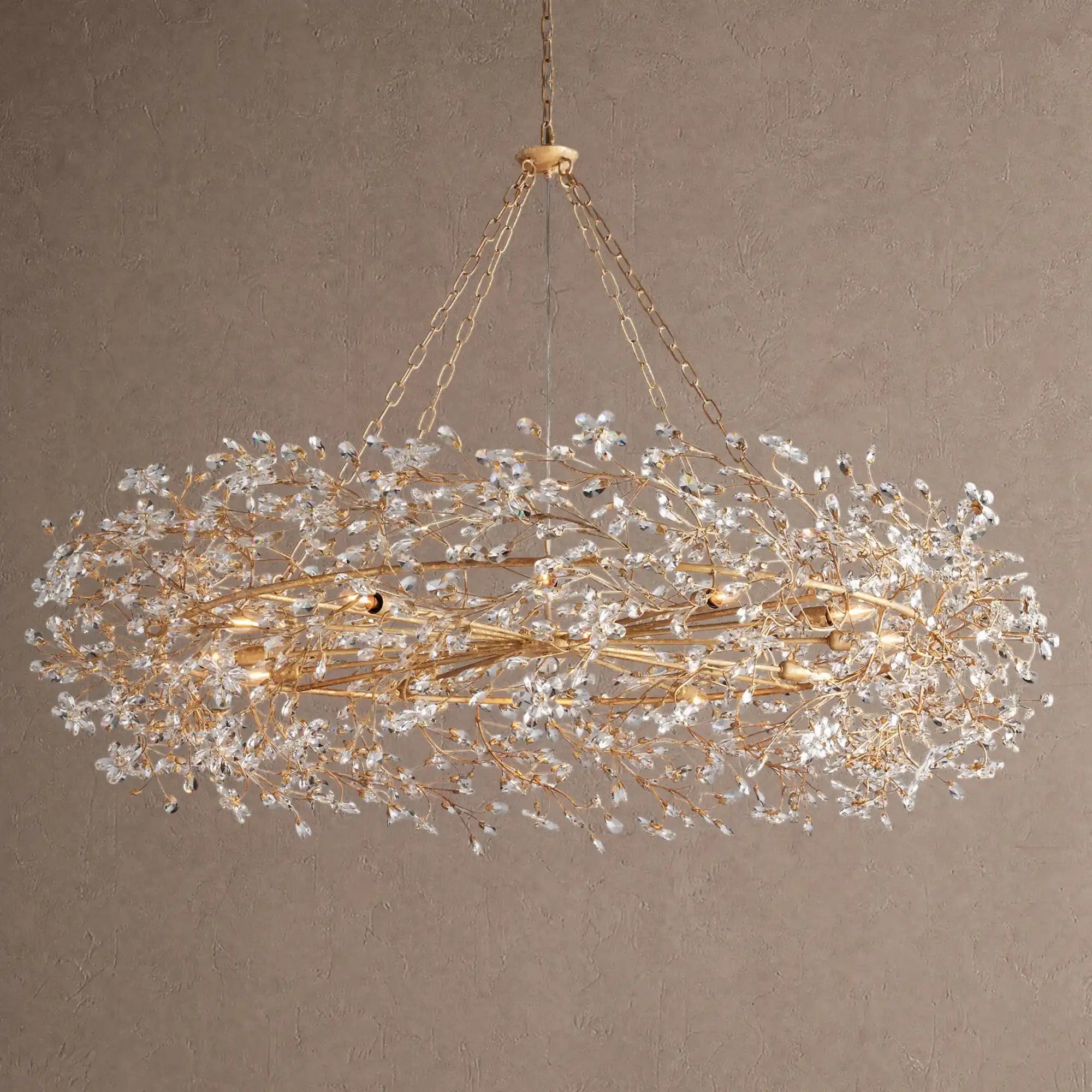 Fiore Crown Crystal Branch Chandelier 39" 48" 60“