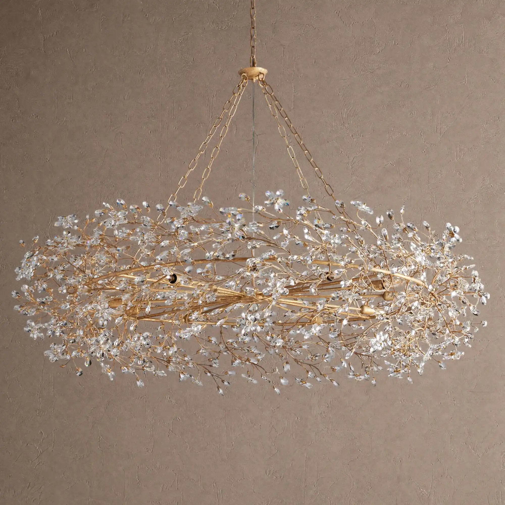 Fiore Crown Crystal Branch Chandelier 39" 48" 60“