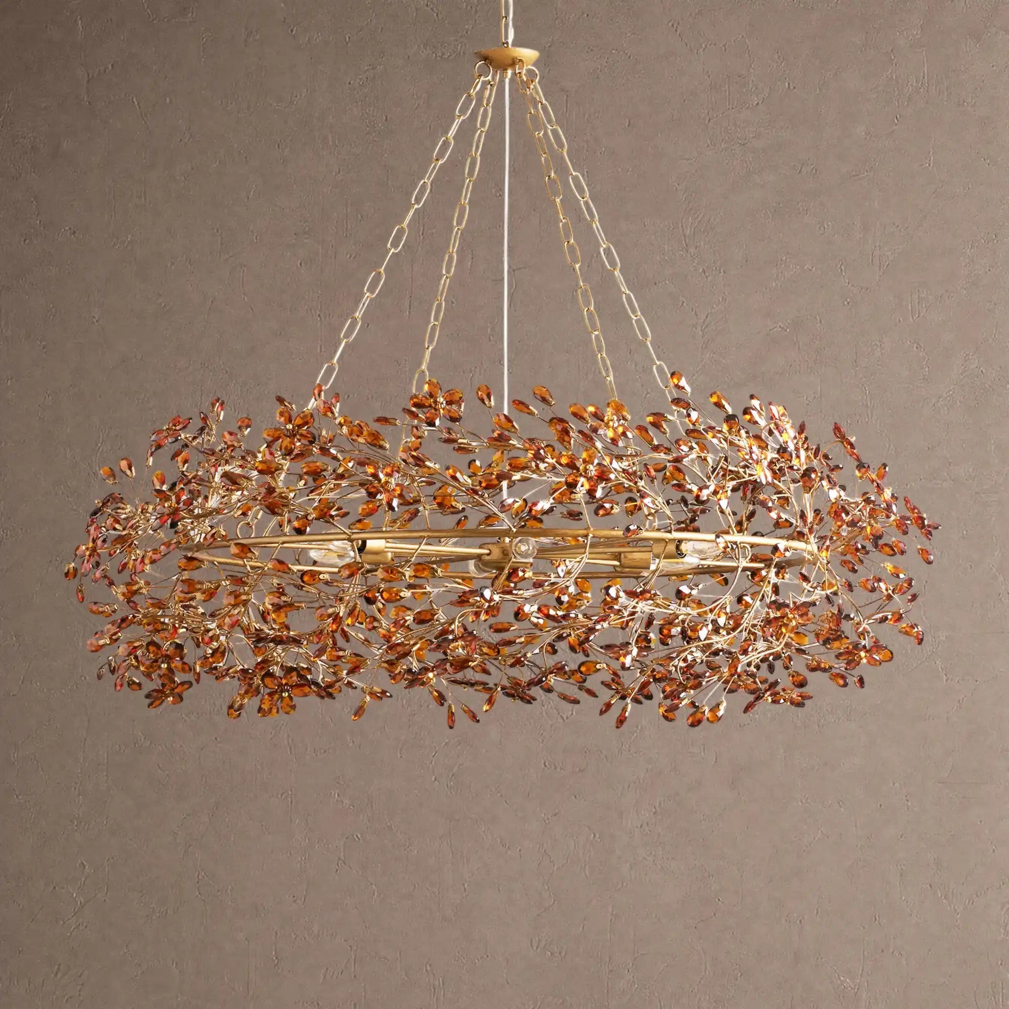 Fiore Crown Crystal Branch Chandelier 39" 48" 60“