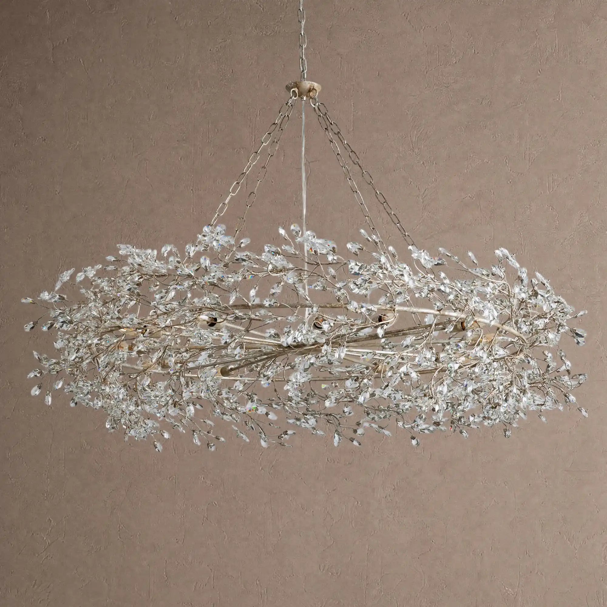 Fiore Crown Crystal Branch Chandelier 39" 48" 60“
