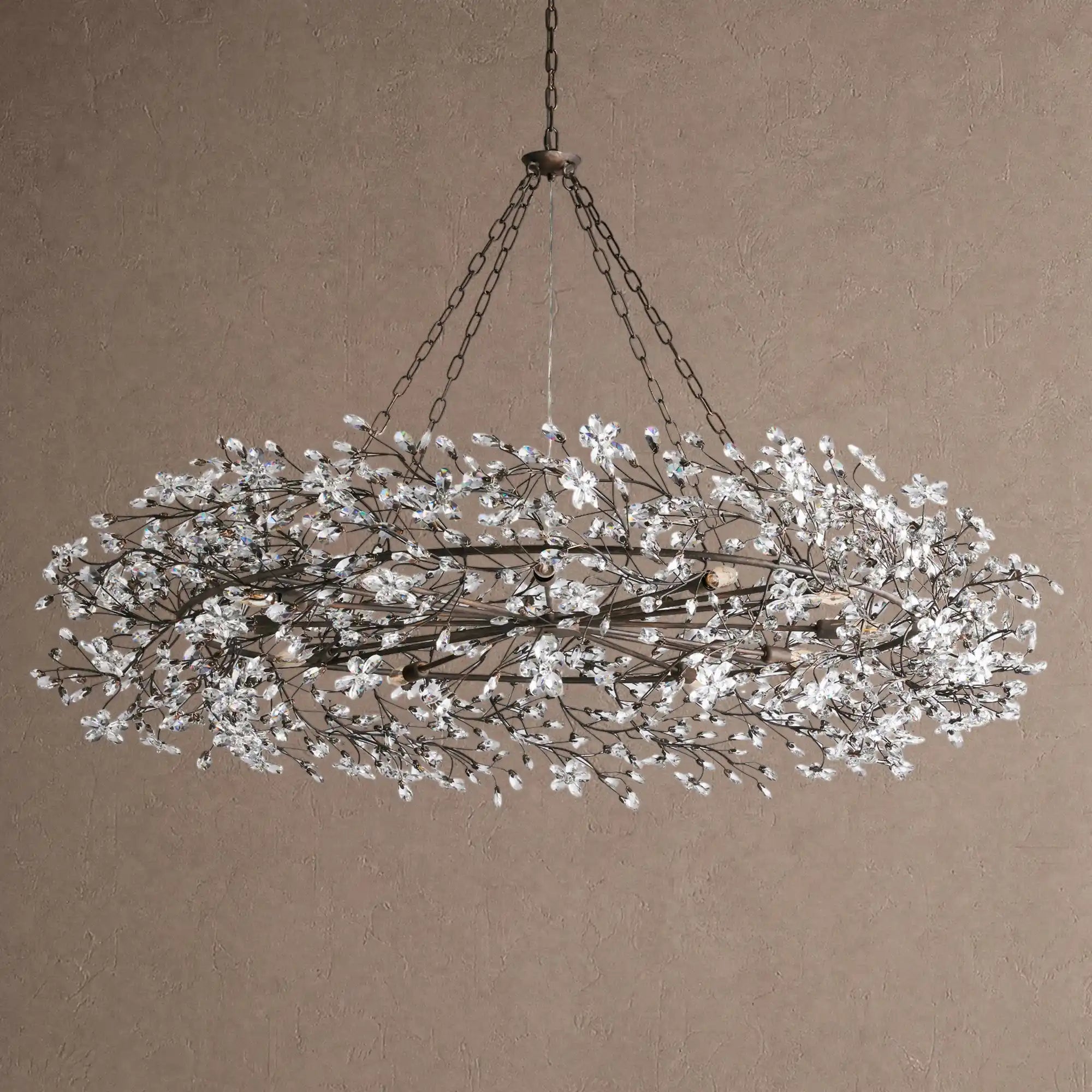 Fiore Crown Crystal Branch Chandelier 39" 48" 60“