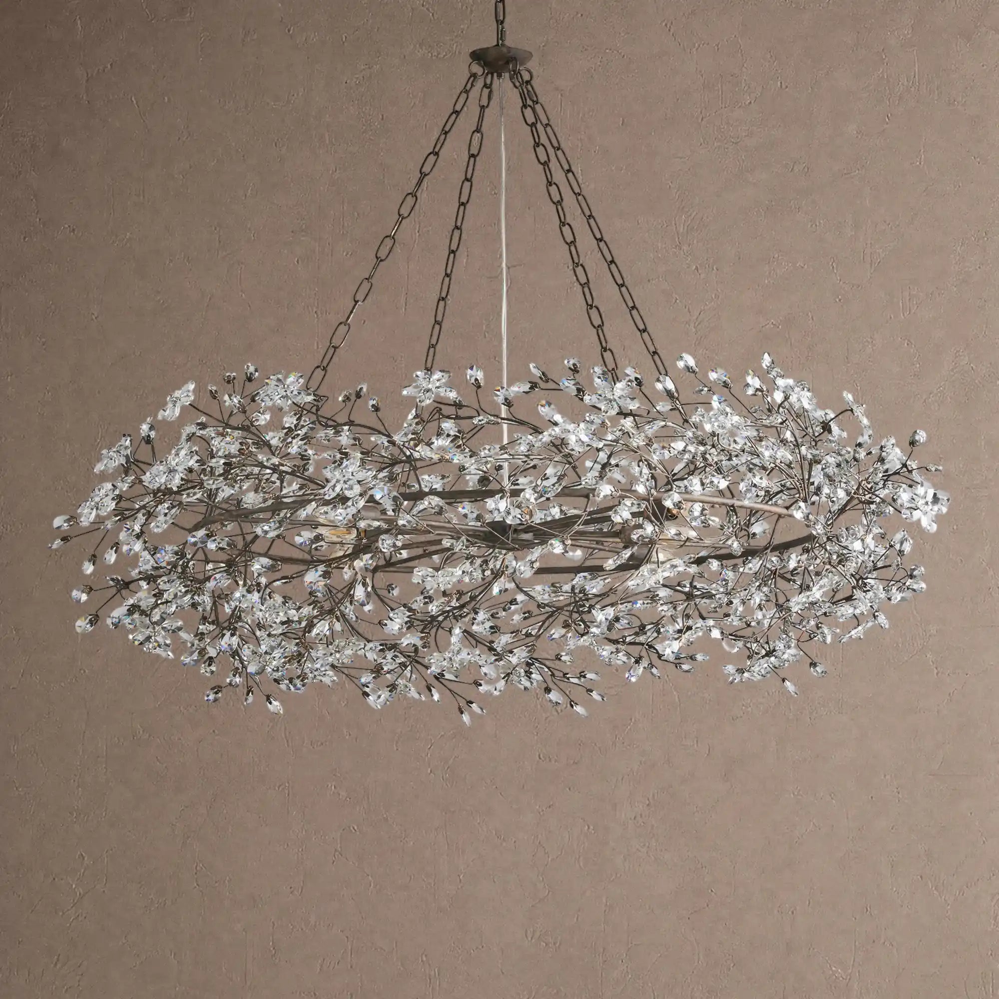 Fiore Crown Crystal Branch Chandelier 39" 48" 60“