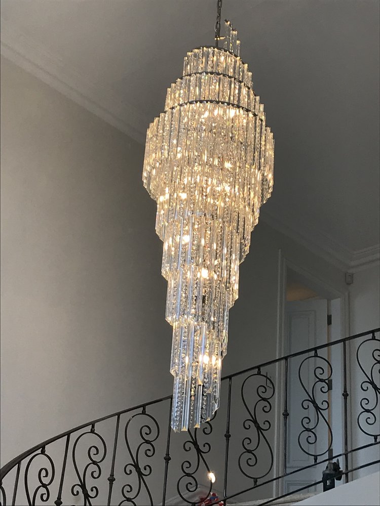 Luxury Spiral Crystal Chandelier for High-ceiling/Foyer/Staircase-Chandeliers-Briglighting