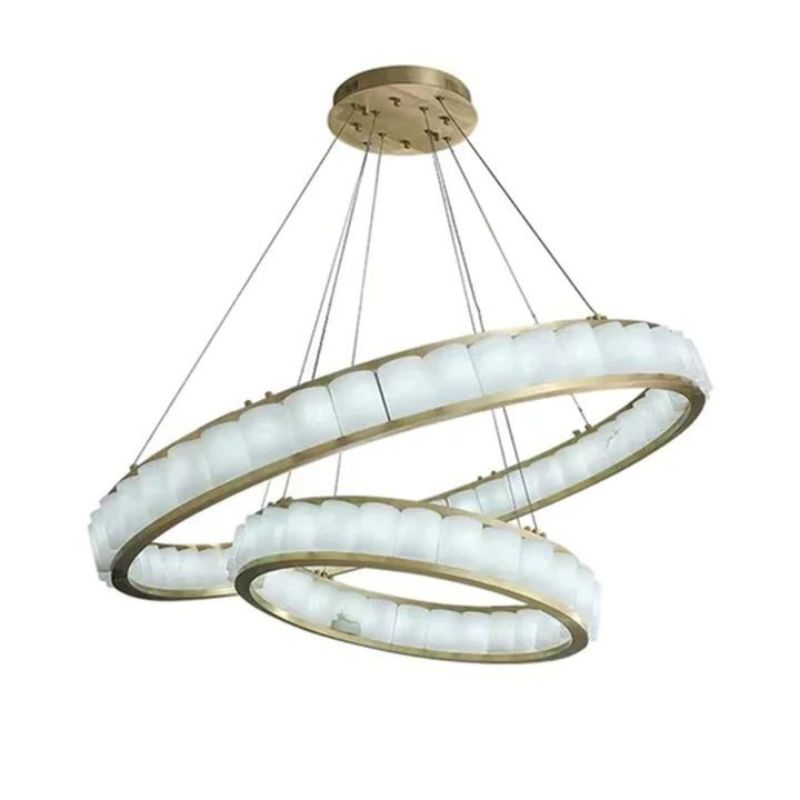 Alabaster Circle Round Chandeliers-Chandelier-Briglighting