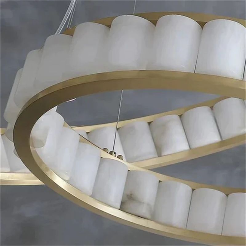 Alabaster Circle Round Chandeliers-Chandelier-Briglighting