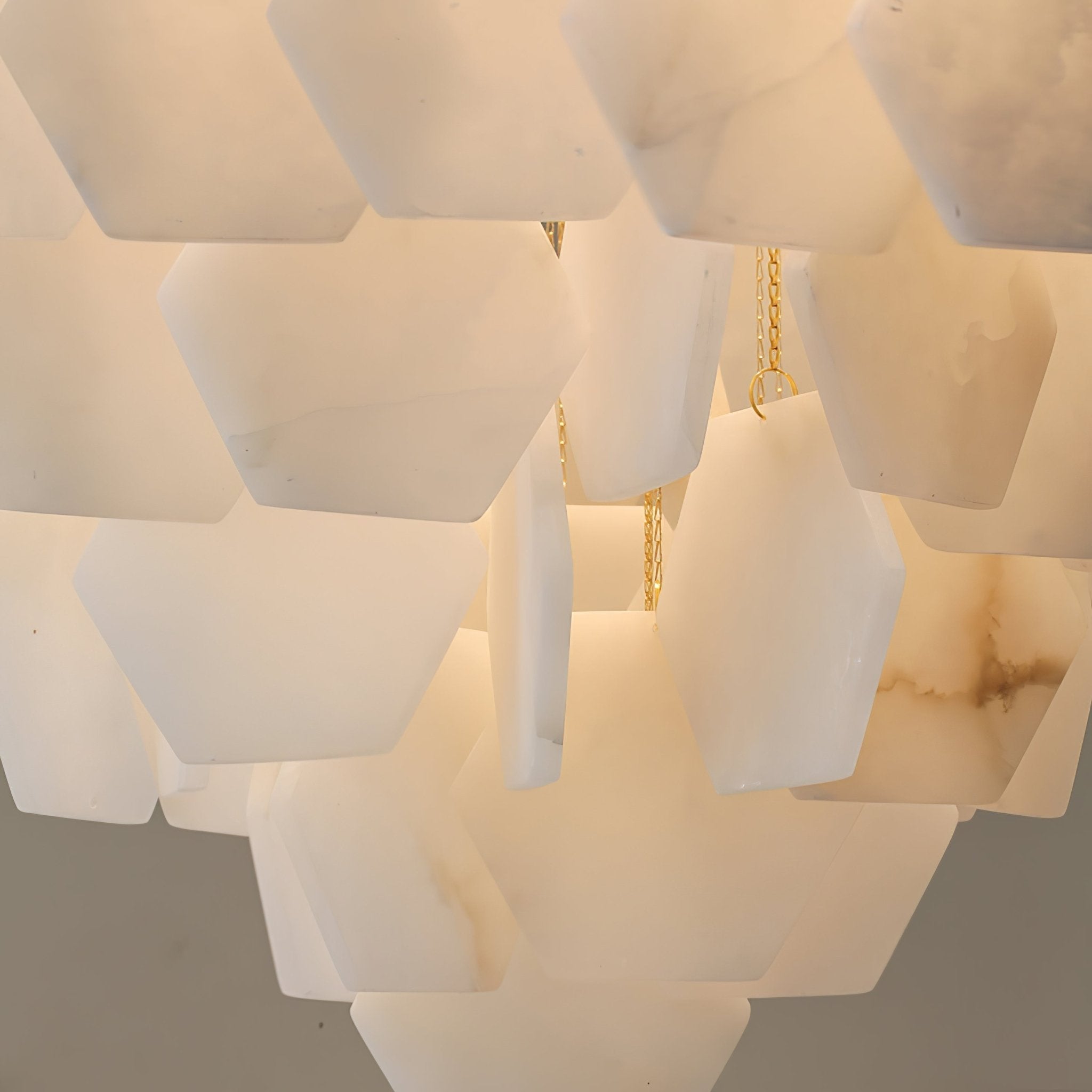 Elegant Hexa Alabaster Cascade Chandelier-Chandelier-Briglighting
