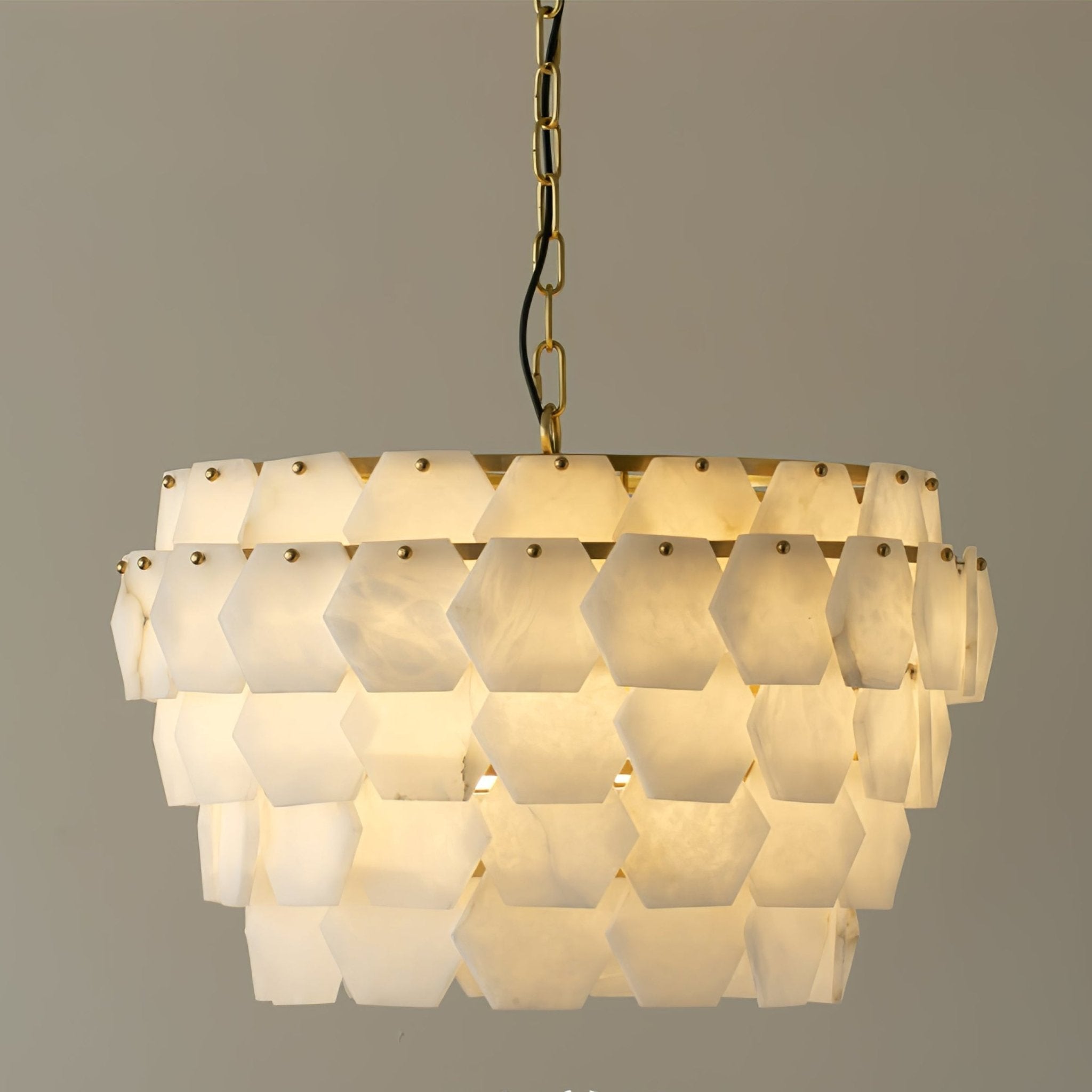 Elegant Hexa Cloud Alabaster Pendant Light-Chandelier-Briglighting