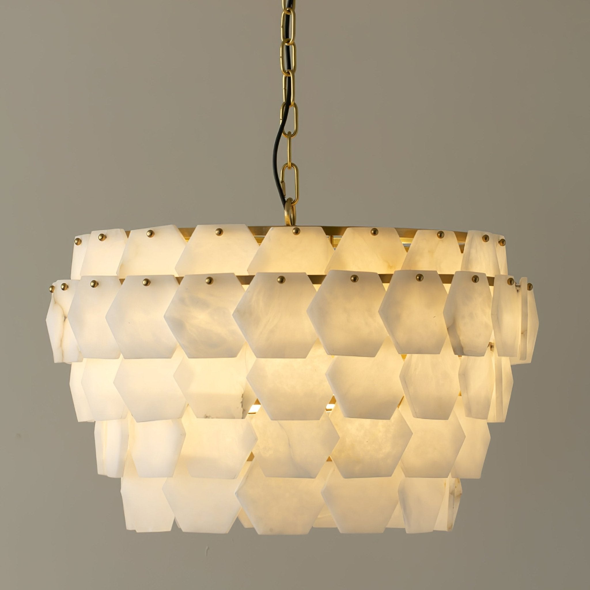Elegant Hexa Cloud Alabaster Pendant Light-Chandelier-Briglighting