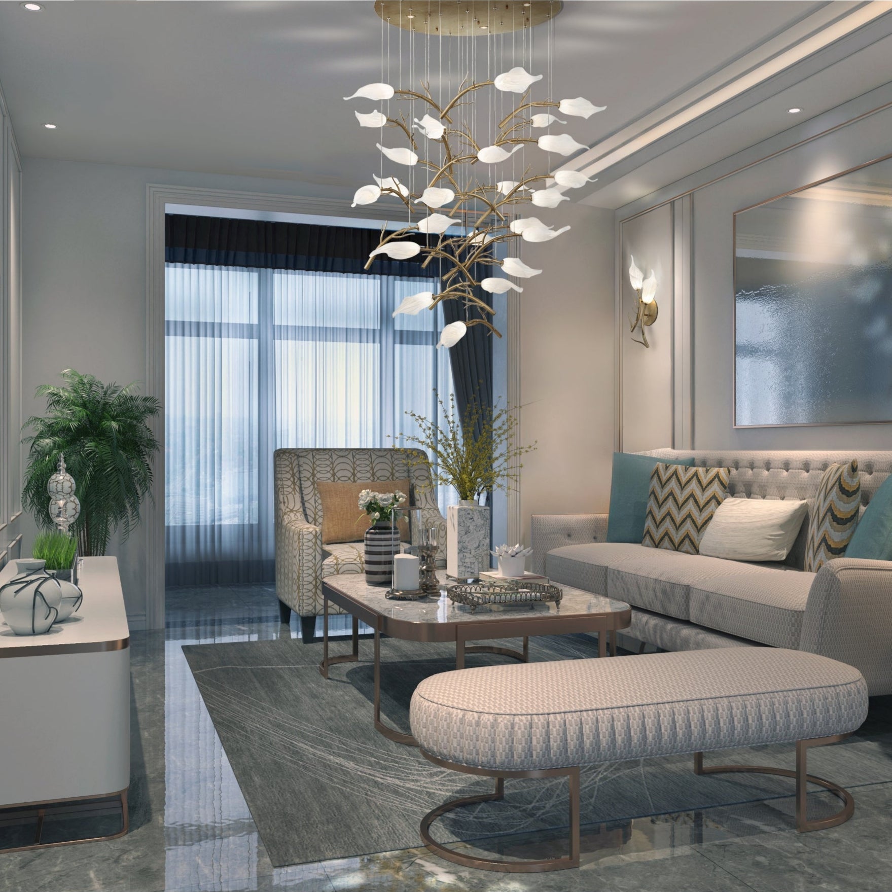 Matera Integrated LED Grand Chandelier 25-Light-Briglighting