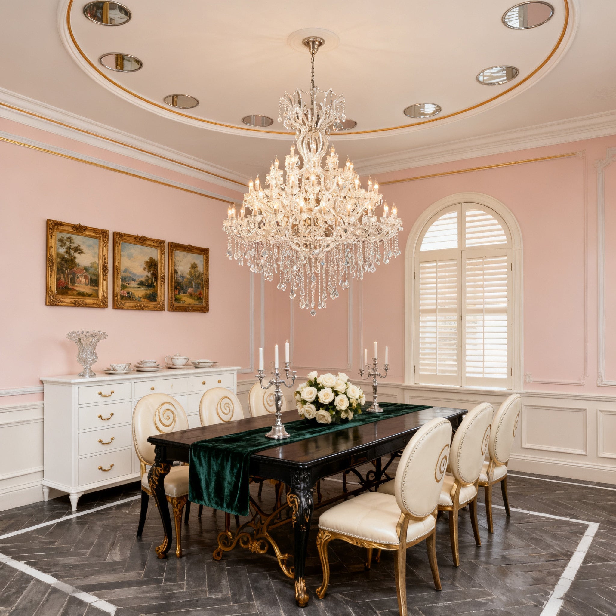 60 Lights Big Chrome Maria Theresa Chandelier 67X79 Inch Large Crystal Chandelier for High Ceiling Foyer-Briglighting