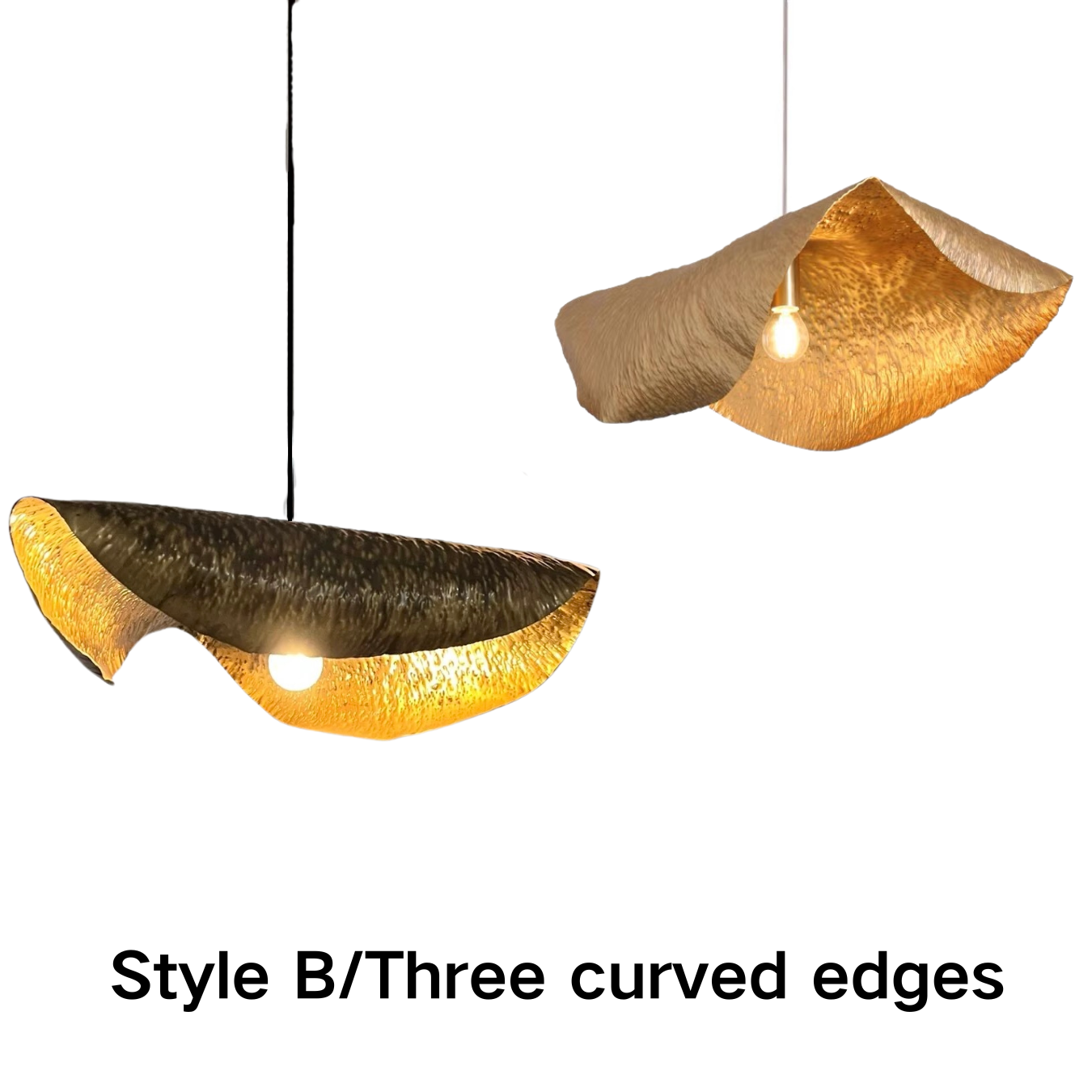 Postmodern Withered Leaf Parlor Pendant Lighting Fixture in Brass-Briglighting