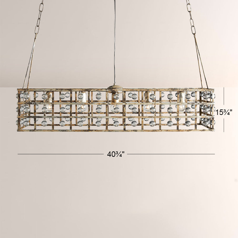 La Cage Rectangular Chandelier-Chandelier-Briglighting
