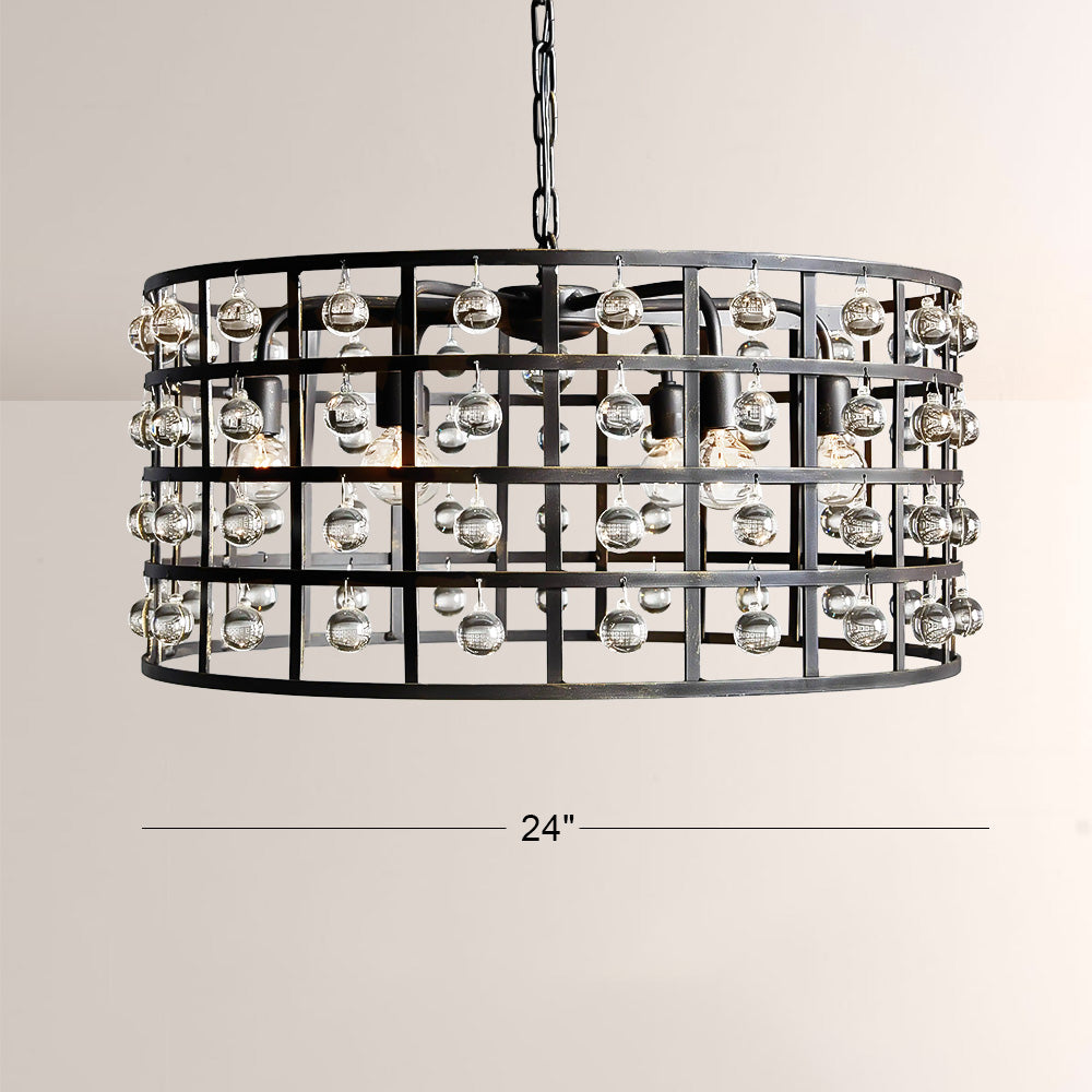 La Cage Round Chandelier-Chandelier-Briglighting