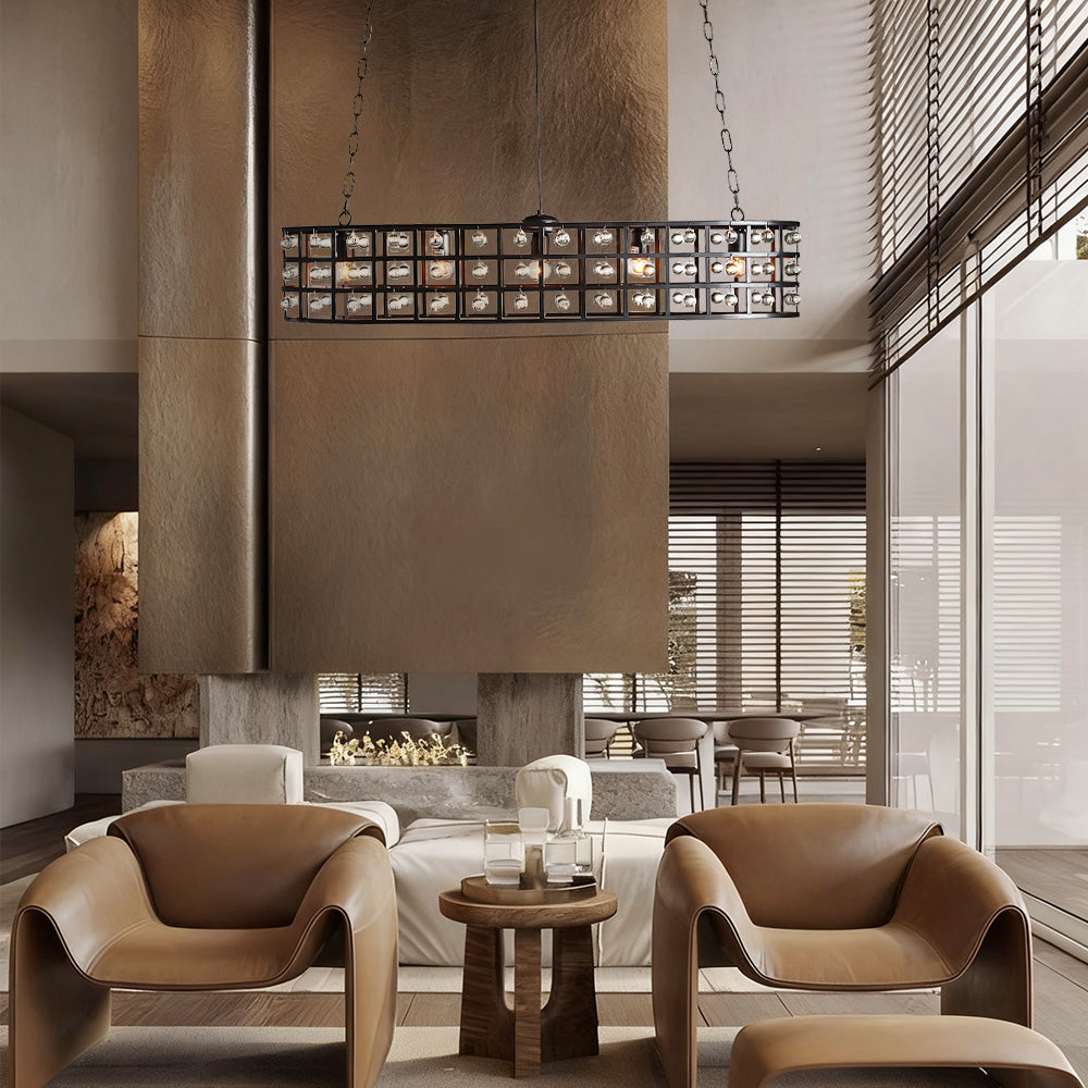La Cage 5-Light Oval Chandelier-Chandelier-Briglighting