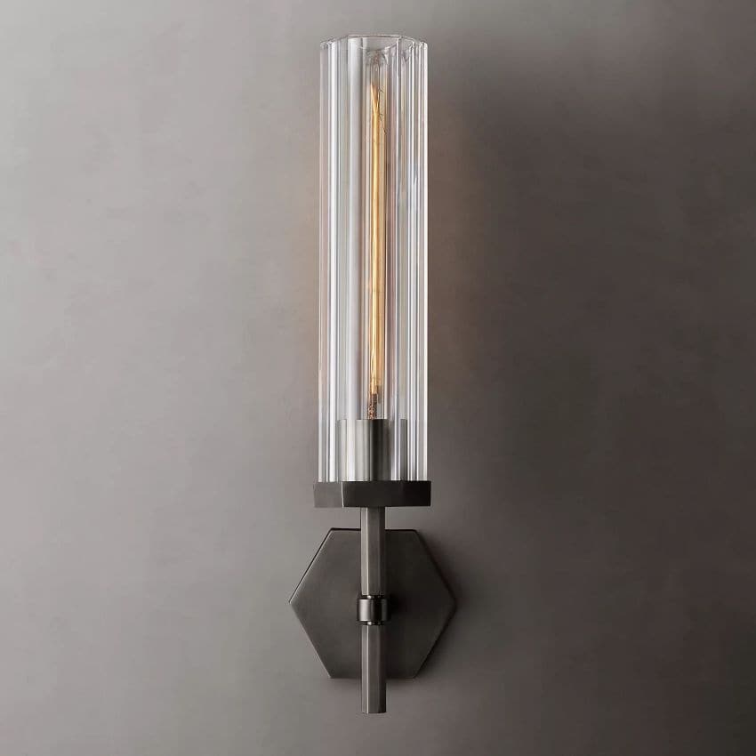 Lambert Hexagonal Grand Wall Sconce 19¼"H-Wall Sconce-Briglighting