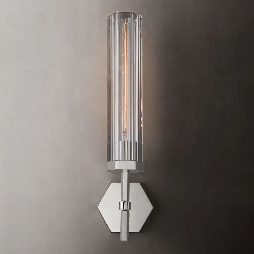 Lambert Hexagonal Grand Wall Sconce 19¼"H-Wall Sconce-Briglighting