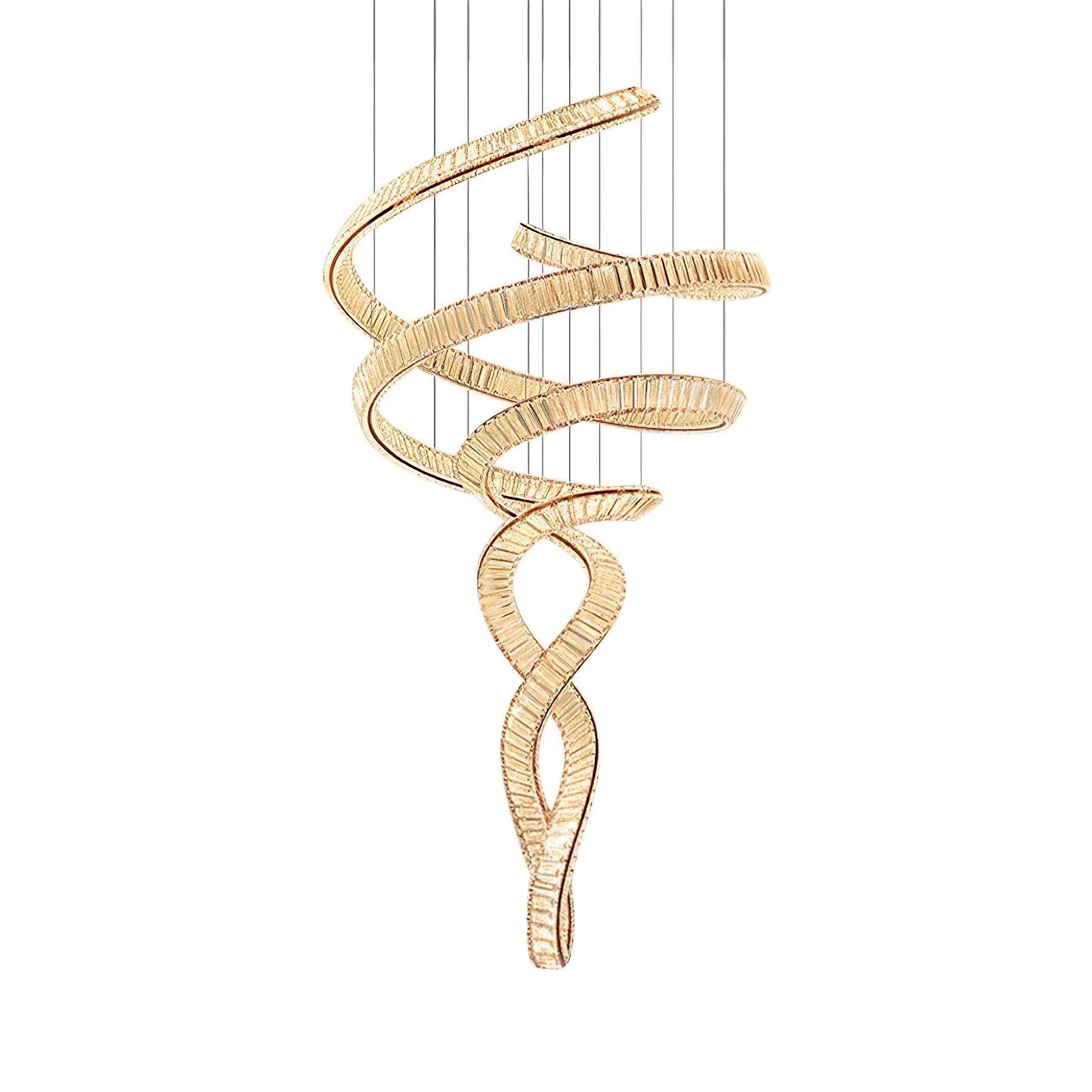 Tall Twisting Glass Staircase Chandelier-Chandelier-Briglighting