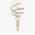 Tall Twisting Glass Staircase Chandelier-Chandelier-Briglighting