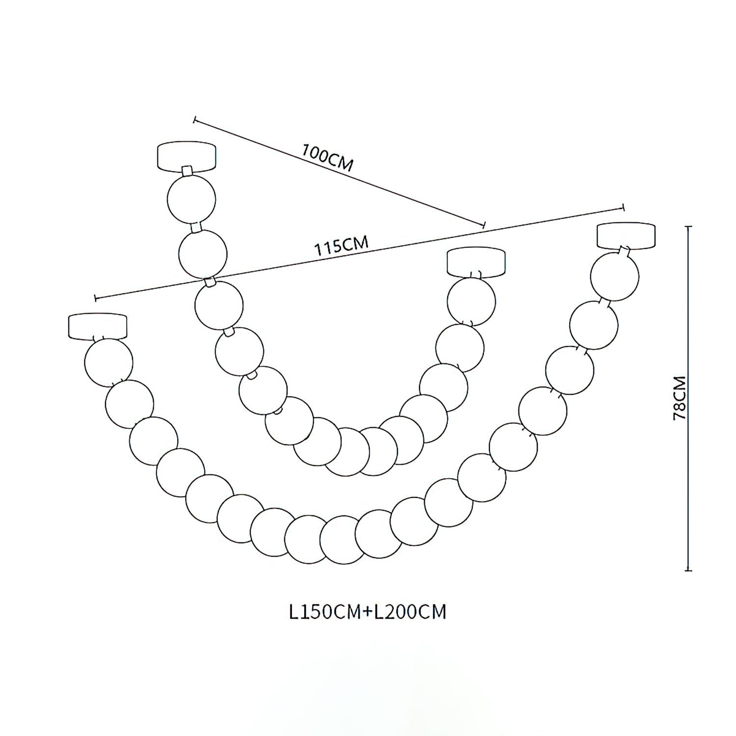 Strand Necklace Chandelier-Chandelier-Briglighting