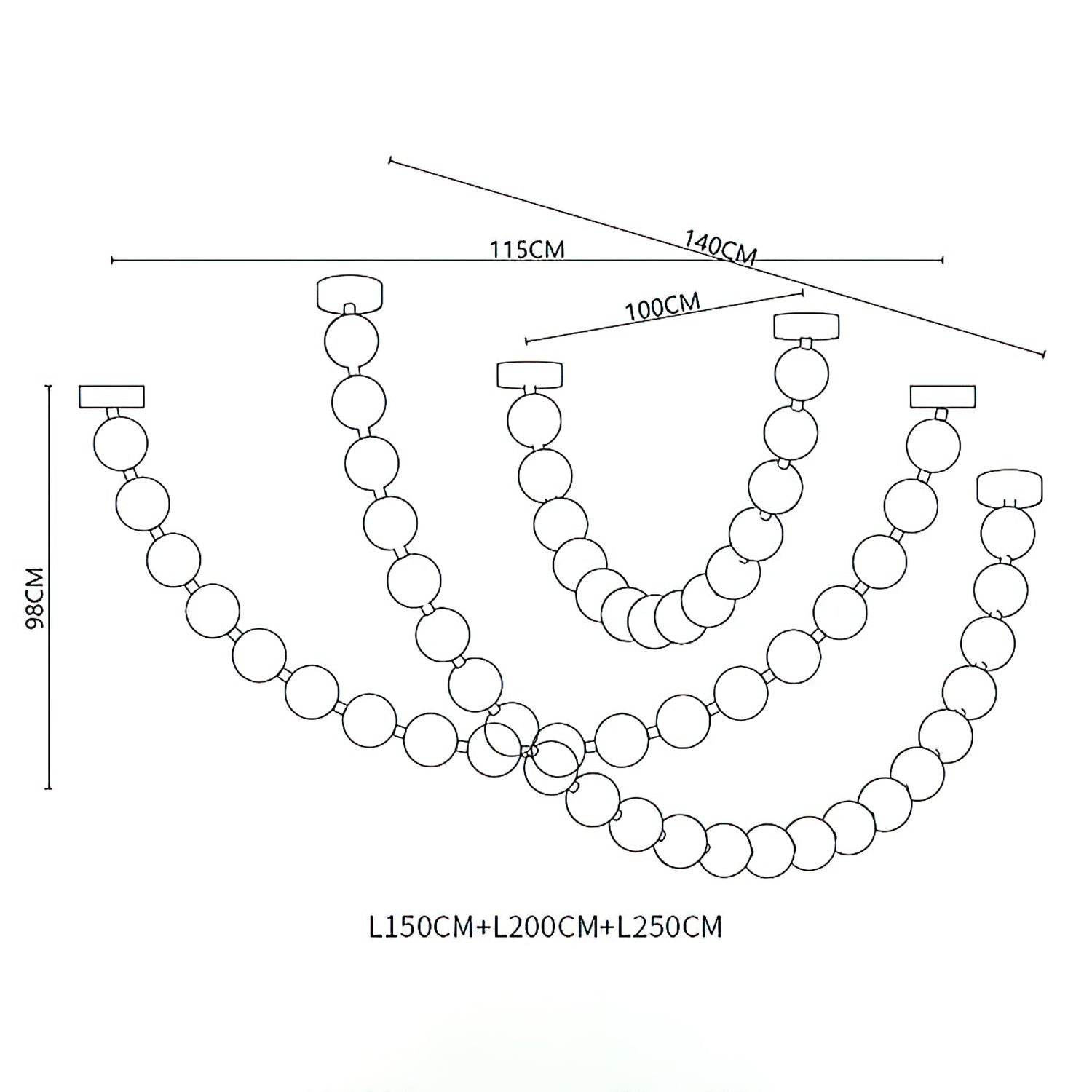 Strand Necklace Chandelier-Chandelier-Briglighting