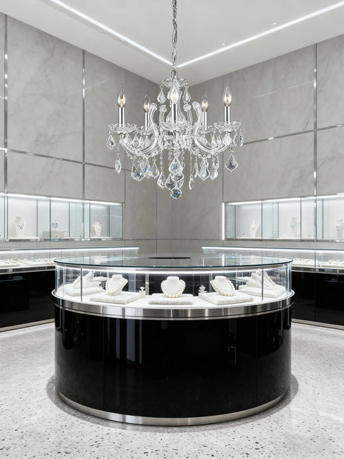 18'' Wide Small Chandelier 5 Lights Maria Theresa Crystal Chandelier MT01L5C-吊灯-Briglighting