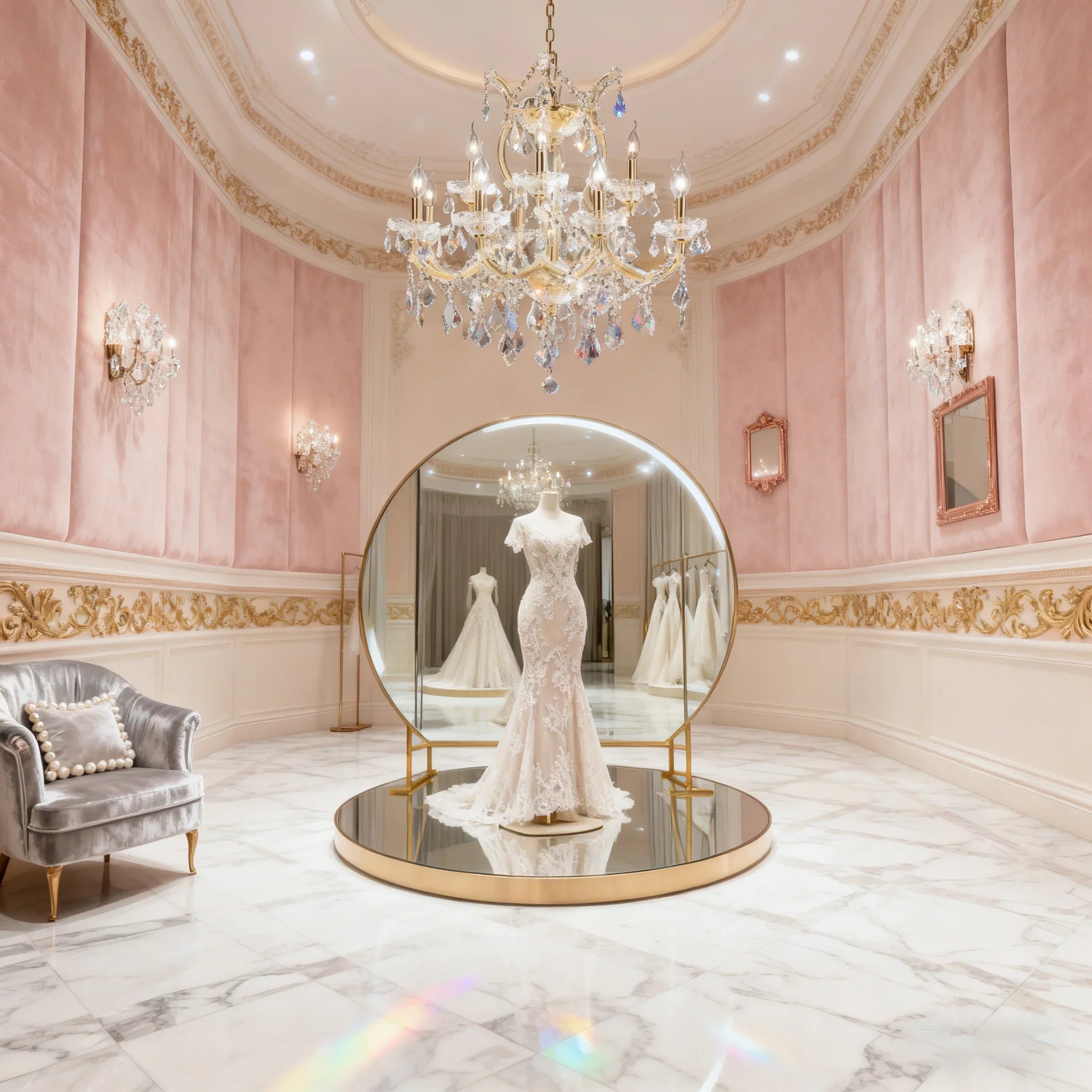 26'' Wide Gold Chandelier Light 9 Lights Maria Theresa Crystal Chandelier MT01L9G-吊灯-Briglighting