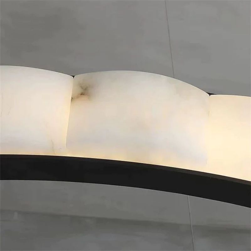 Alabaster Black Round Chandelier-Chandelier-Briglighting