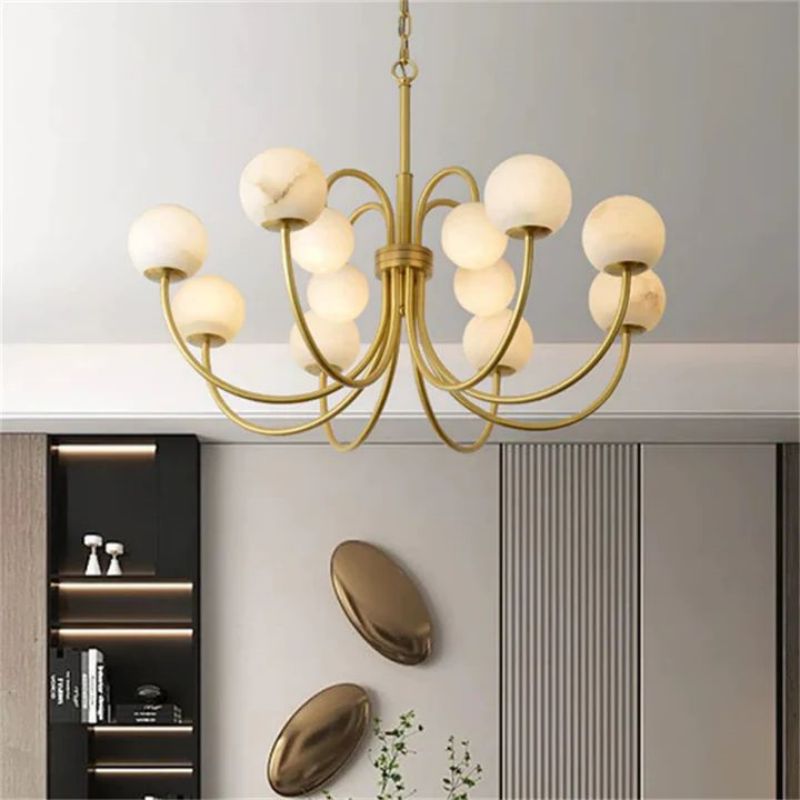 Alabaster Bloom Chandelier-Chandelier-Briglighting