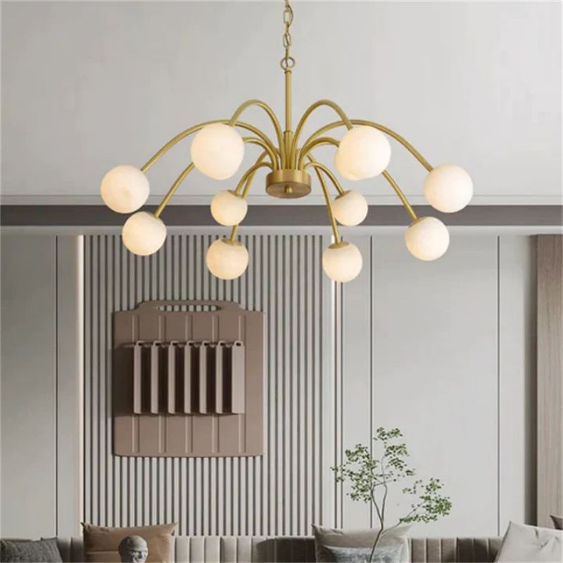Alabaster Bloom Chandelier-Chandelier-Briglighting