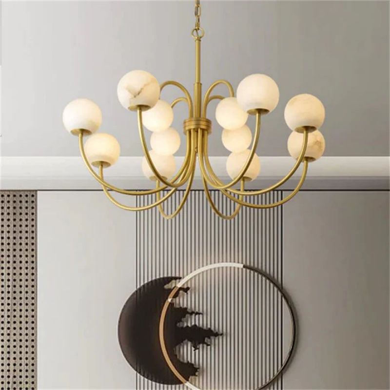 Alabaster Bloom Chandelier-Chandelier-Briglighting