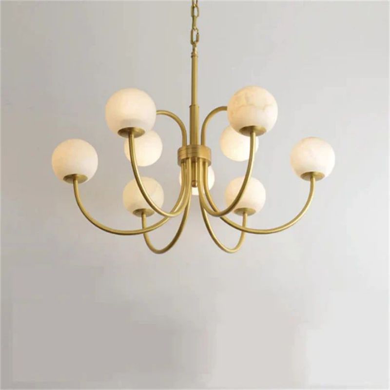 Alabaster Bloom Chandelier-Chandelier-Briglighting