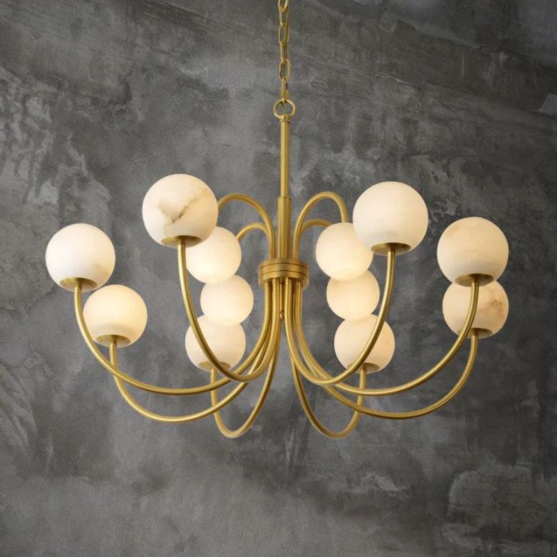 Alabaster Bloom Chandelier-Chandelier-Briglighting
