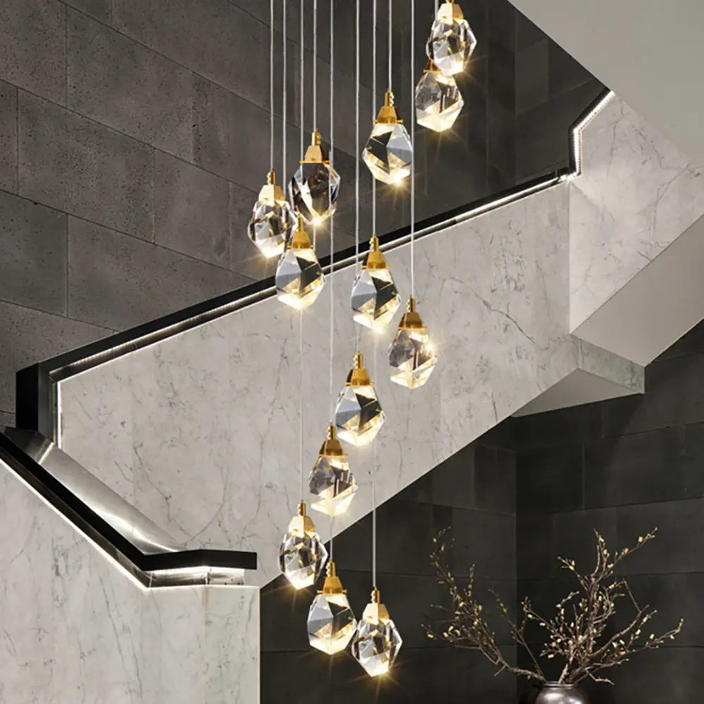 Eve Modern Crystal Chandelier for Staircase-Briglighting