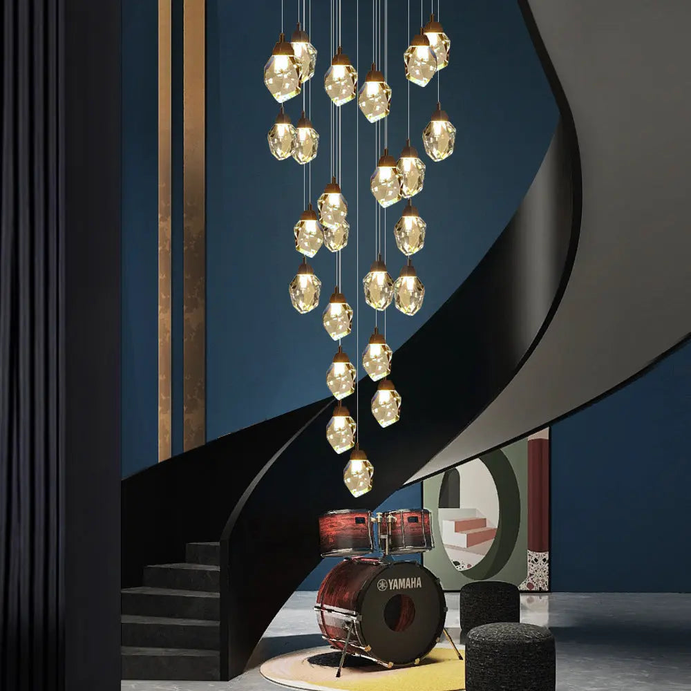 Eve Modern Crystal Chandelier for Staircase-Briglighting