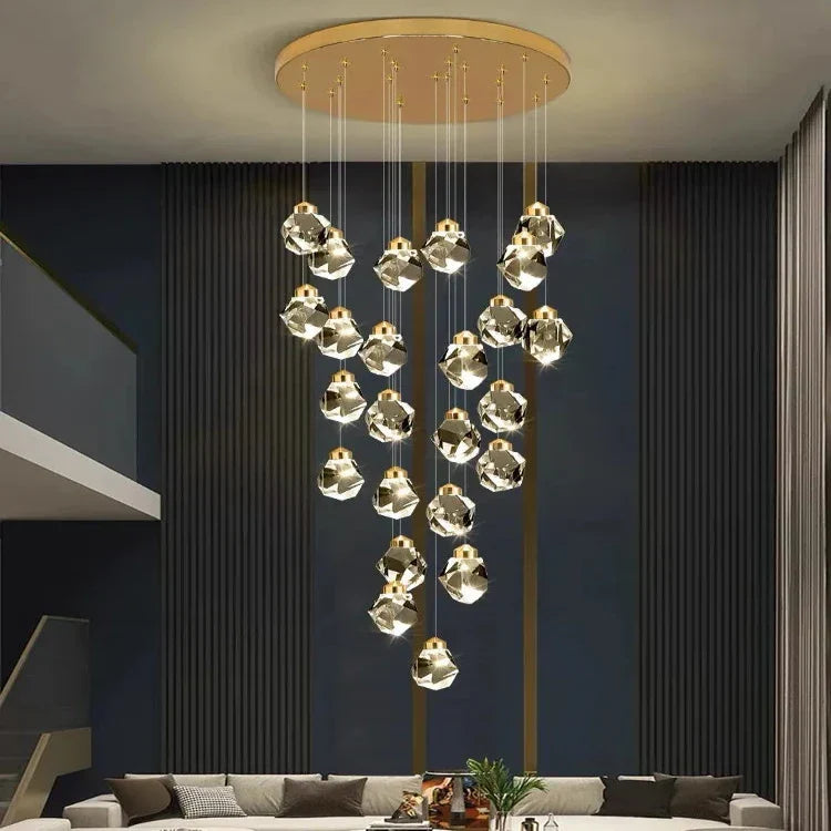 Eve Modern Crystal Chandelier for Staircase-Briglighting