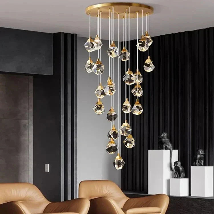 Eve Modern Crystal Chandelier for Staircase-Briglighting