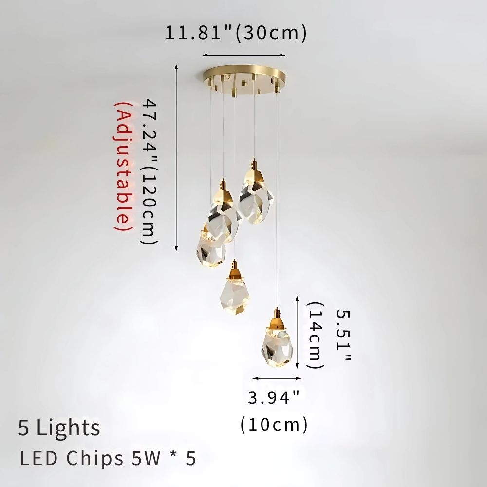 Eve Modern Crystal Chandelier for Staircase-Briglighting