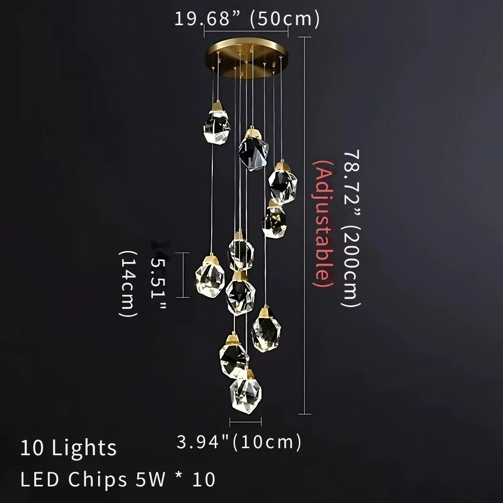 Eve Modern Crystal Chandelier for Staircase-Briglighting