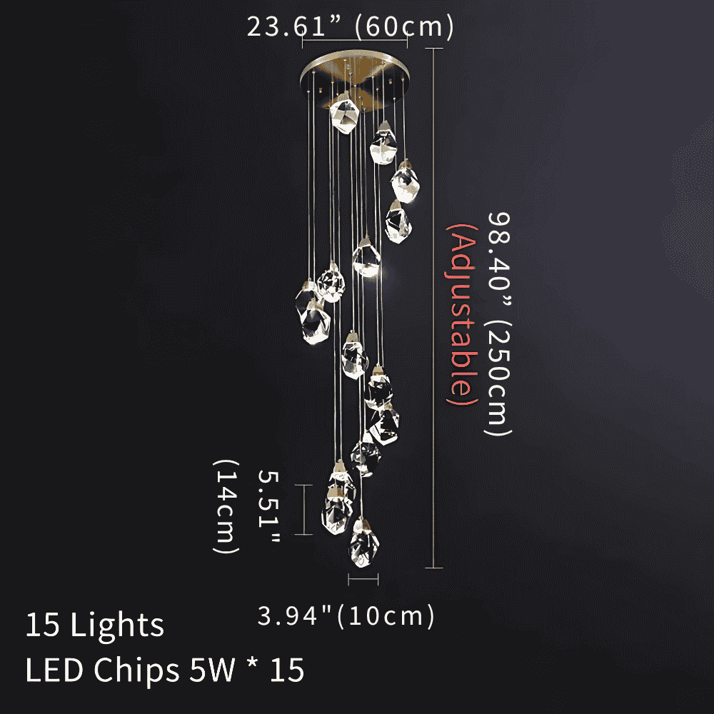 Eve Modern Crystal Chandelier for Staircase-Briglighting