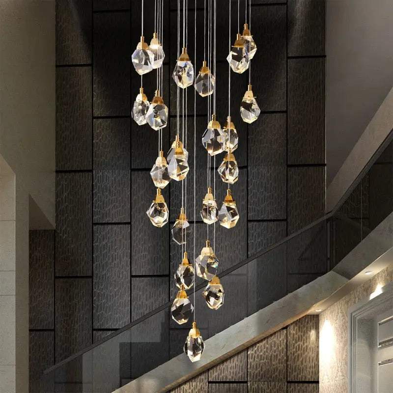 Eve Modern Crystal Chandelier for Staircase-Briglighting