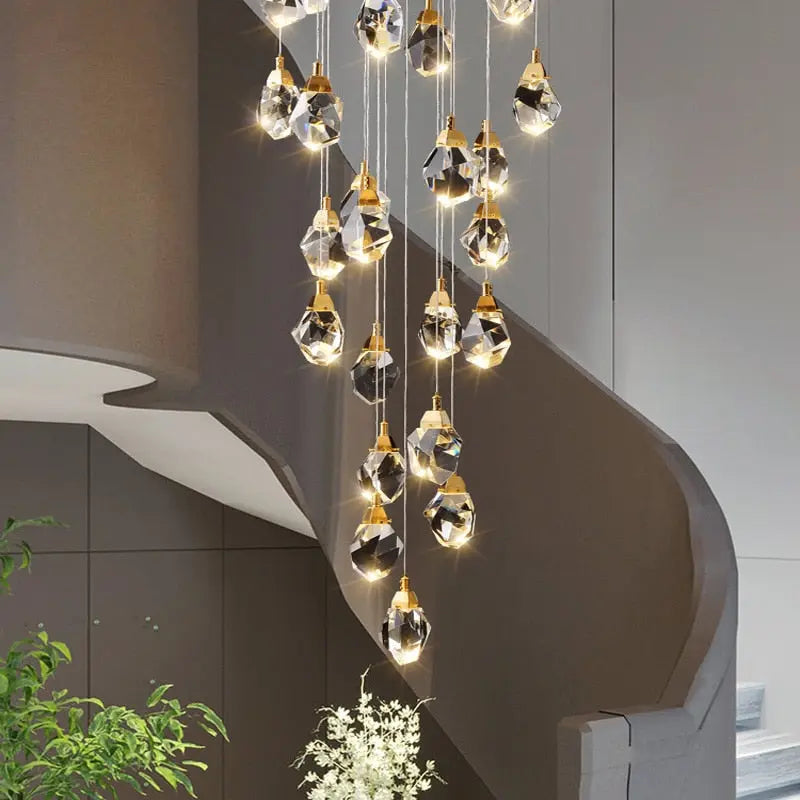 Eve Modern Crystal Chandelier for Staircase-Briglighting