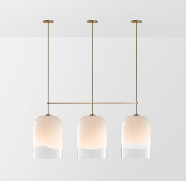 Modern Minimalist Brass Glass Pendant Light for Kitchen Island/Bedroom/Dining Room-Briglighting