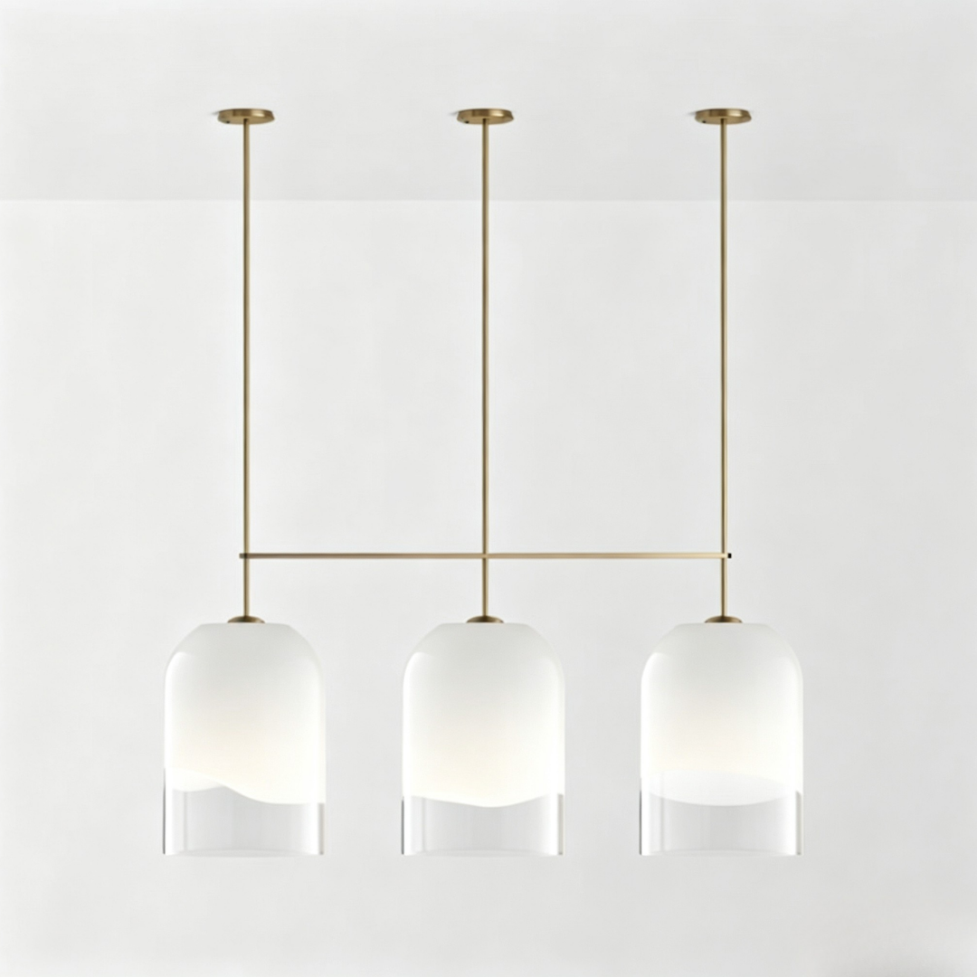 Modern Minimalist Brass Glass Pendant Light for Kitchen Island/Bedroom/Dining Room-Briglighting