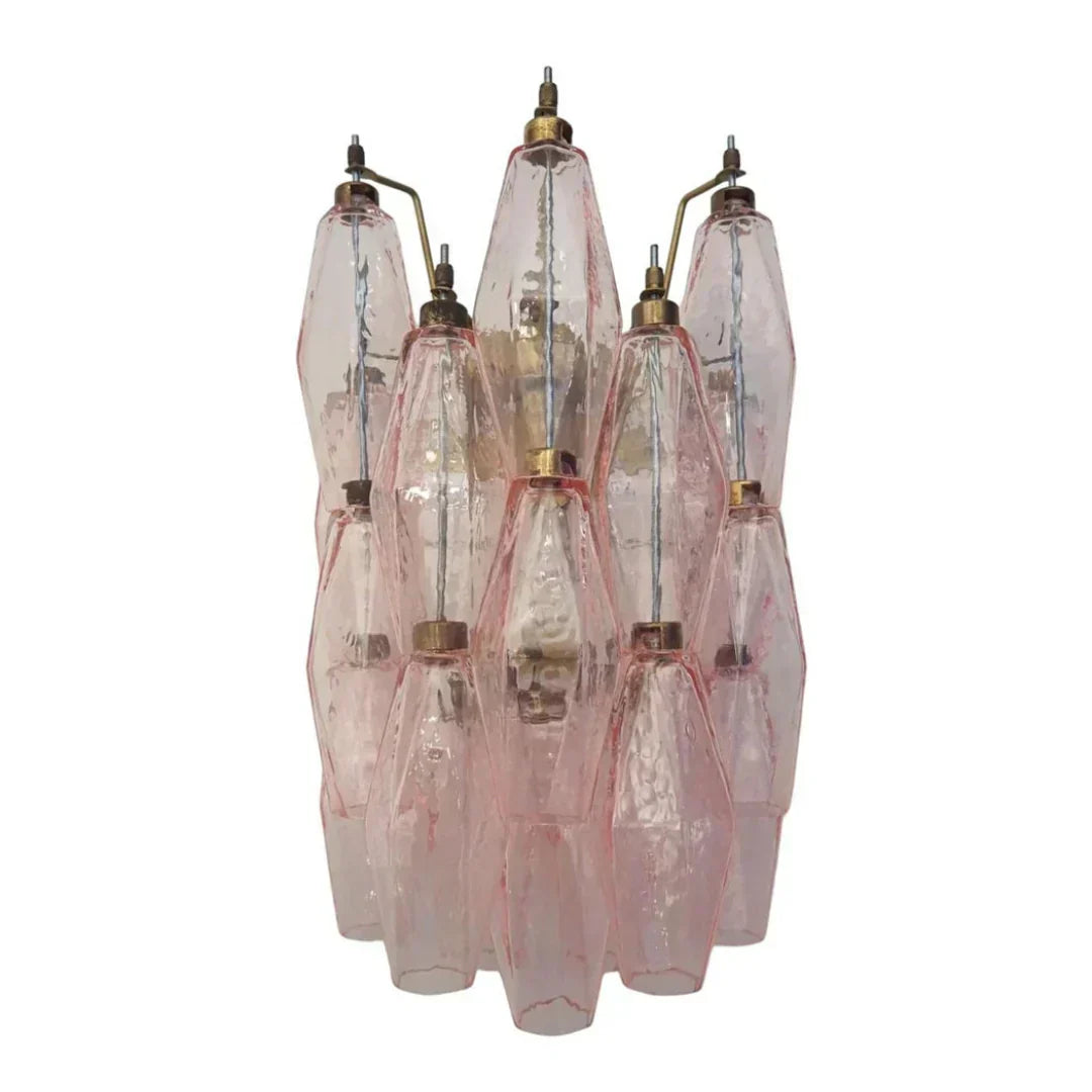 Murano Poliedri Pink Glass Wall Sconces-Wall Lamp-Briglighting